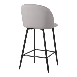 pak-096-000049-2 ΣΚΑΜΠΟ ΜΠΑΡ BAROW PAKOWORLD ΒΕΛΟΥΔΟ ΣΕ ΑΝΟΙΧΤΟ ΓΚΡΙ ΑΠΟΧΡΩΣΗ ΜΕ ΜΑΥΡΑ ΜΕΤΑΛΛΙΚΑ ΠΟΔΙΑ 53X46.5X96.5