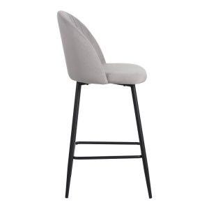 pak-096-000049-3 ΣΚΑΜΠΟ ΜΠΑΡ BAROW PAKOWORLD ΒΕΛΟΥΔΟ ΣΕ ΑΝΟΙΧΤΟ ΓΚΡΙ ΑΠΟΧΡΩΣΗ ΜΕ ΜΑΥΡΑ ΜΕΤΑΛΛΙΚΑ ΠΟΔΙΑ 53X46.5X96.5