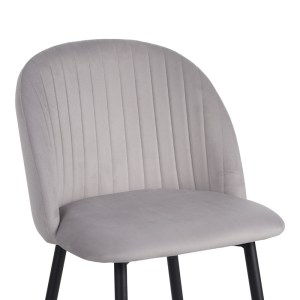 pak-096-000049-6 ΣΚΑΜΠΟ ΜΠΑΡ BAROW PAKOWORLD ΒΕΛΟΥΔΟ ΣΕ ΑΝΟΙΧΤΟ ΓΚΡΙ ΑΠΟΧΡΩΣΗ ΜΕ ΜΑΥΡΑ ΜΕΤΑΛΛΙΚΑ ΠΟΔΙΑ 53X46.5X96.5