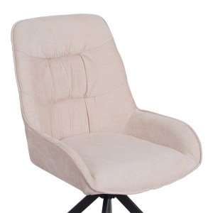 pak-096-000052-6 ΚΑΡΕΚΛΑ ΠΕΡΙΣΤΡΕΦΟΜΕΝΗ KADEIRA PAKOWORLD ΥΦΑΣΜΑ ΜΠΕΖ ΜΕ ΜΑΥΡΑ ΜΕΤΑΛΛΙΚΑ ΠΟΔΙΑ 57.5X51X89