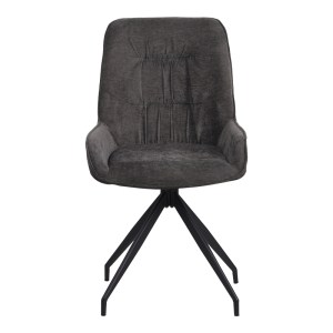 pak-096-000053-4 ΚΑΡΕΚΛΑ ΠΕΡΙΣΤΕΦΟΜΕΝΗ KADEIRA PAKOWORLD ΥΦΑΣΜΑ ΣΚΟΥΡΟ ΓΚΡΙ- ΜΑΥΡΑ ΜΕΤΑΛΛΙΚΑ ΠΟΔΙΑ 57.5X51X89ΕΚ
