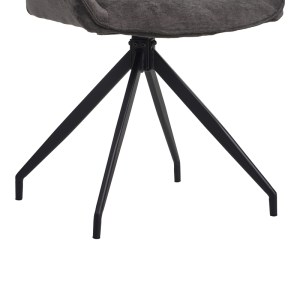 pak-096-000053-7 ΚΑΡΕΚΛΑ ΠΕΡΙΣΤΕΦΟΜΕΝΗ KADEIRA PAKOWORLD ΥΦΑΣΜΑ ΣΚΟΥΡΟ ΓΚΡΙ- ΜΑΥΡΑ ΜΕΤΑΛΛΙΚΑ ΠΟΔΙΑ 57.5X51X89ΕΚ