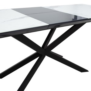 pak-101-000036-4 ΤΡΑΠΕΖΙ ΕΠΕΚΤΕΙΝΟΜΕΝΟ PALAN PAKOWORLD MDF ΟΨΗ ΜΑΡΜΑΡΟΥ ΓΚΡΙ-ΜΑΥΡΟ 160-200X80X77ΕΚ