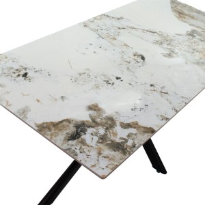 pak-101-000067-2 ΤΡΑΠΕΖΙ BETHAN PAKOWORLD SINTERED STONE ΛΕΥΚΟ ΜΑΡΜΑΡΟΥ-ΜΑΥΡΟ 180X90X75ΕΚ