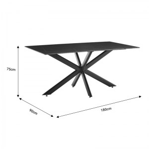 pak-101-000084-3 ΤΡΑΠΕΖΙ BETHAN PAKOWORLD SINTERED STONE ΓΚΡΙ CEMENT-ΜΑΥΡΟ 180X90X75ΕΚ