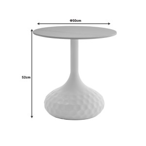pak-101-000096-3 ΒΟΗΘΗΤΙΚΟ ΤΡΑΠΕΖΙ FABRON INART ΛΕΥΚΟ SINTERED STONE Φ50X52ΕΚ