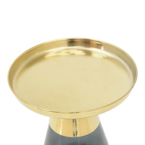 pak-101-000104-2 ΒΟΗΘΗΤΙΚΟ ΤΡΑΠΕΖΙ KUNLO INART ΧΡΥΣΟ ΧΡΩΜΙΟ-ΜΑΥΡΟ ΓΥΑΛΙ Φ50X53.5ΕΚ