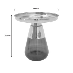 pak-101-000104-4 ΒΟΗΘΗΤΙΚΟ ΤΡΑΠΕΖΙ KUNLO INART ΧΡΥΣΟ ΧΡΩΜΙΟ-ΜΑΥΡΟ ΓΥΑΛΙ Φ50X53.5ΕΚ
