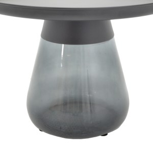 pak-101-000105-2 ΒΟΗΘΗΤΙΚΟ ΤΡΑΠΕΖΙ LAFO INART ΜΑΥΡΟ ΜΕΤΑΛΛΟ-ΜΑΥΡΟ ΓΥΑΛΙ Φ60X42ΕΚ