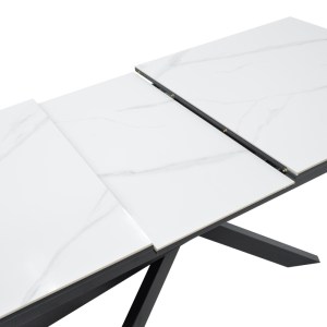 pak-101-000107-5 ΤΡΑΠΕΖΙ ROGEMI PAKOWORLD ΓΚΡΙ MDF-ΜΑΥΡΟ ΜΕΤΑΛΛΟ 160-200X90X75ΕΚ