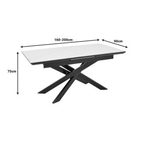 pak-101-000107-6 ΤΡΑΠΕΖΙ ROGEMI PAKOWORLD ΓΚΡΙ MDF-ΜΑΥΡΟ ΜΕΤΑΛΛΟ 160-200X90X75ΕΚ