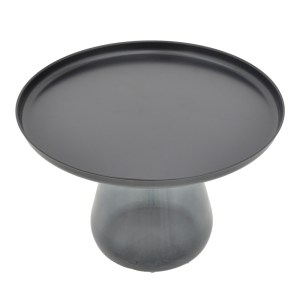 pak-101-000123-4 ΒΟΗΘΗΤΙΚΑ ΤΡΑΠΕΖΙΑ KUNLO INART ΣΕΤ 2ΤΕΜ ΜΑΥΡΟ ΜΕΤΑΛΛΟ-ΜΑΥΡΟ ΓΥΑΛΙ