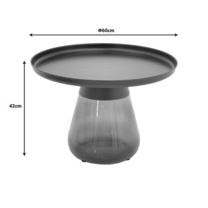 pak-101-000123-6 ΒΟΗΘΗΤΙΚΑ ΤΡΑΠΕΖΙΑ KUNLO INART ΣΕΤ 2ΤΕΜ ΜΑΥΡΟ ΜΕΤΑΛΛΟ-ΜΑΥΡΟ ΓΥΑΛΙ