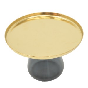 pak-101-000124-4 ΒΟΗΘΗΤΙΚΑ ΤΡΑΠΕΖΙΑ KUNLO INART ΣΕΤ 2ΤΕΜ ΧΡΥΣΟ ΧΡΩΜΙΟ-ΜΑΥΡΟ ΓΥΑΛΙ