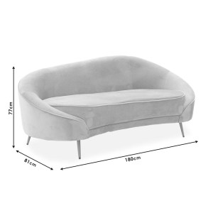 pak-110-000043-6 ΚΑΝΑΠΕΣ 3ΘΕΣΙΟΣ AMORA PAKOWORLD ΒΕΛΟΥΔΟ ΣΑΠΙΟ ΜΗΛΟ-ΧΡΥΣΟ 180X81X77ΕΚ