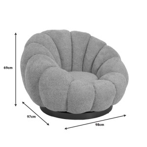 pak-110-000087-6 ΠΟΛΥΘΡΟΝΑ ΠΕΡΙΣΤΡΕΦΟΜΕΝΗ NESTER PAKOWORLD ΜΠΟΥΚΛΕ ΥΦΑΣΜΑ ΣΕ ΓΚΡΙ ΑΠΟΧΡΩΣΗ 98X97X69ΕΚ