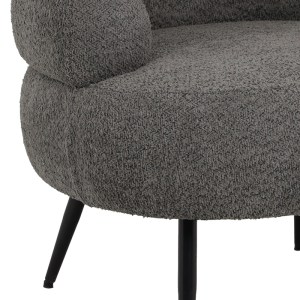 pak-110-000094-2 ΠΟΛΥΘΡΟΝΑ FOLEJA PAKOWORLD ΜΠΟΥΚΛΕ ΥΦΑΣΜΑ ΣΕ ΓΚΡΙ ΣΚΟΥΡΟ ΑΠΟΧΡΩΣΗ ΜΕ ΜΑΥΡΑ ΜΕΤΑΛΛΙΚΑ ΠΟΔΙΑ 76X75X72ΕΚ