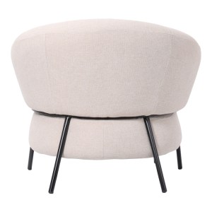 pak-110-000107-3 ΠΟΛΥΘΡΟΝΑ JENNIE PAKOWORLD ΥΦΑΣΜΑ ΣΕ ΚΡΕΜ ΑΠΟΧΡΩΣΗ ΜΕ ΜΑΥΡΑ ΜΕΤΑΛΛΙΚΑ ΠΟΔΙΑ 84X84X71,5ΕΚ
