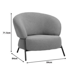 pak-110-000107-4 ΠΟΛΥΘΡΟΝΑ JENNIE PAKOWORLD ΥΦΑΣΜΑ ΣΕ ΚΡΕΜ ΑΠΟΧΡΩΣΗ ΜΕ ΜΑΥΡΑ ΜΕΤΑΛΛΙΚΑ ΠΟΔΙΑ 84X84X71,5ΕΚ