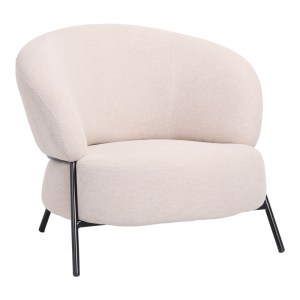 pak-110-000107 ΠΟΛΥΘΡΟΝΑ JENNIE PAKOWORLD ΥΦΑΣΜΑ ΣΕ ΚΡΕΜ ΑΠΟΧΡΩΣΗ ΜΕ ΜΑΥΡΑ ΜΕΤΑΛΛΙΚΑ ΠΟΔΙΑ 84X84X71,5ΕΚ