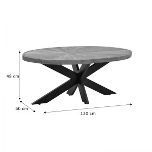 pak-113-000034-5 ΤΡΑΠΕΖΙ FARDY PAKOWORLD ΟΒΑΛ ΜΑΣΙΦ ΞΥΛΟ ΑΚΑΚΙΑΣ ΚΑΡΥΔΙ-ΜΑΥΡΟ-ΦΥΣΙΚΟ 120X60X48ΕΚ