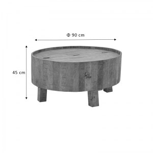 pak-113-000035-6 ΤΡΑΠΕΖΙ ΣΑΛΟΝΙΟΥ ΜΕ ΑΠΟΘΗΚΕΥΤΙΚΟ ΧΩΡΟ DARIAN PAKOWORLD ΜΑΣΙΦ ΞΥΛΟ MANGO ΚΑΡΥΔΙ Φ90X45ΕΚ