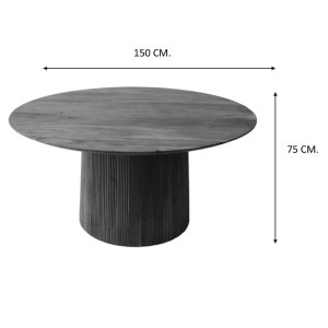 pak-113-000044-3 ΤΡΑΠΕΖΙ ΣΑΛΟΝΙΟΥ CANICULE PAKOWORLD ΜΑΣΙΦ ΞΥΛΟ ΑΚΑΚΙΑΣ ΣΕ ΦΥΣΙΚΗ ΑΠΟΧΡΩΣΗ Φ150X75ΕΚ