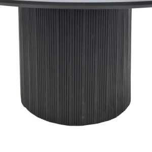 pak-113-000052-1 ΤΡΑΠΕΖΙ CANICULE PAKOWORLD ΜΑΣΙΦ ΞΥΛΟ ΑΚΑΚΙΑΣ ΣΕ ΜΑΥΡΗ ΑΠΟΧΡΩΣΗ Φ150X75ΕΚ