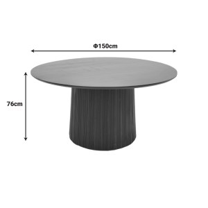 pak-113-000052-3 ΤΡΑΠΕΖΙ CANICULE PAKOWORLD ΜΑΣΙΦ ΞΥΛΟ ΑΚΑΚΙΑΣ ΣΕ ΜΑΥΡΗ ΑΠΟΧΡΩΣΗ Φ150X75ΕΚ