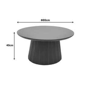 pak-113-000053-3 ΤΡΑΠΕΖΙ ΣΑΛΟΝΙΟΥ CANICULE I PAKOWORLD ΜΑΣΙΦ ΞΥΛΟ ΑΚΑΚΙΑΣ ΣΕ ΜΑΥΡΗ ΑΠΟΧΡΩΣΗ Φ80X40ΕΚ