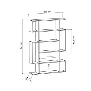 pak-119-000660-2 ΒΙΒΛΙΟΘΗΚΗ MITO ΣΕ ΧΡΩΜΑ ΦΥΣΙΚΟ-ΑΝΘΡΑΚΙ 108,5X25,5X161ΕΚ