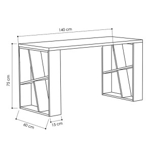 pak-119-001028-2 ΓΡΑΦΕΙΟ HONEY PAKOWORLD ΧΡΩΜΑ ΛΕΥΚΟ - LIGHT OAK 140X60X75ΕΚ