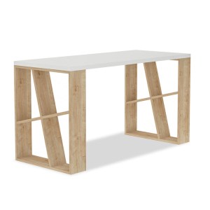 pak-119-001028 ΓΡΑΦΕΙΟ HONEY PAKOWORLD ΧΡΩΜΑ ΛΕΥΚΟ - LIGHT OAK 140X60X75ΕΚ