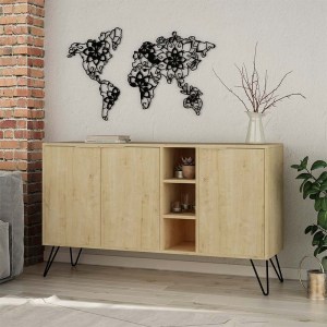 pak-119-001058-1 ΜΠΟΥΦΕΣ CLARA PAKOWORLD ΧΡΩΜΑ LIGHT OAK 142X35.5X82ΕΚ