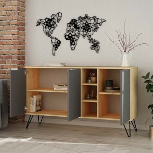 pak-119-001063-2 ΜΠΟΥΦΕΣ CLARA PAKOWORLD ΧΡΩΜΑ LIGHT OAK-ΑΝΘΡΑΚΙ 142X35.5X82ΕΚ