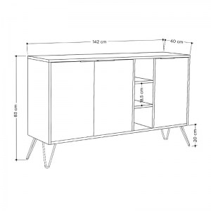 pak-119-001063-4 ΜΠΟΥΦΕΣ CLARA PAKOWORLD ΧΡΩΜΑ LIGHT OAK-ΑΝΘΡΑΚΙ 142X35.5X83ΕΚ