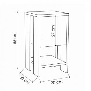 pak-119-001072-2 ΚΟΜΟΔΙΝΟ EMA PAKOWORLD ΧΡΩΜΑ ΛΕΥΚΟ 30X30X55ΕΚ