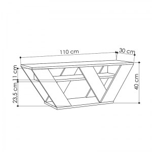 pak-119-001081-3 ΕΠΙΠΛΟ ΤΗΛΕΟΡΑΣΗΣ PIPRALLA PAKOWORLD ΛΕΥΚΟ 110X40X30ΕΚ