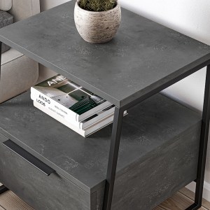 pak-119-001090-3 ΚΟΜΟΔΙΝΟ JOHANA PAKOWORLD ΜΑΥΡΟ-ΓΚΡΙ ANTIQUE 45X40X50ΕΚ