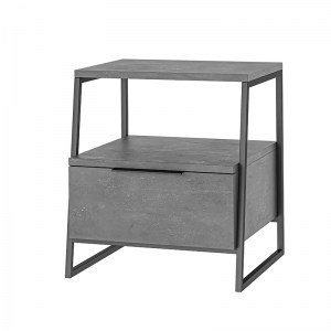 pak-119-001090 ΚΟΜΟΔΙΝΟ JOHANA PAKOWORLD ΜΑΥΡΟ-ΓΚΡΙ ANTIQUE 45X40X50ΕΚ