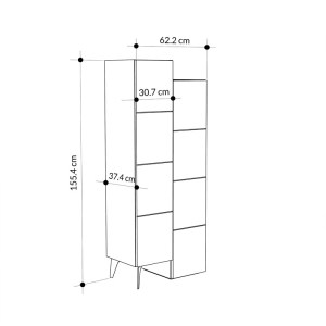 pak-119-001121-4 ΝΤΟΥΛΑΠΙ-ΣΤΗΛΗ ROMANE PAKOWORLD ΜΟΚΑ 62.2X37.4X155.4ΕΚ