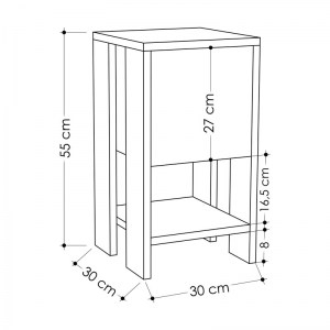 pak-119-001134-3 ΚΟΜΟΔΙΝΟ EMA PAKOWORLD ΧΡΩΜΑ ΛΕΥΚΟ ANTIQUE-ΜΟΚΑ 30X30X55ΕΚ