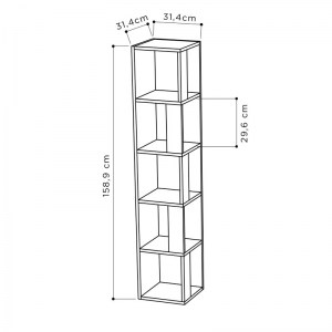 pak-119-001143-2 ΒΙΒΛΙOΘΗΚΗ ΣΤΗΛΗ RAPHAEL PAKOWORLD ΛΕΥΚΟ 31.5X31.5X159ΕΚ