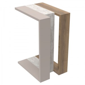 pak-119-001159-2 ΒΟΗΘΗΤΙΚΟ ΤΡΑΠΕΖΙ MUJU PAKOWORLD ΣΕ 3 ΧΡΩΜΑΤΑ ΦΥΣΙΚΟ-ΛΕΥΚΟ ΜΑΡΜΑΡΟΥ-ΜΟΚΑ 40X30X57ΕΚ