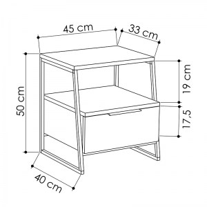pak-119-001163-4 ΚΟΜΟΔΙΝΟ JOHANA PAKOWORLD ΜΑΥΡΟ-OAK 45X40X50ΕΚ