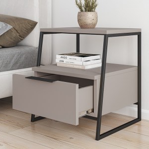 pak-119-001164-1 ΚΟΜΟΔΙΝΟ JOHANA PAKOWORLD ΜΑΥΡΟ-ΜΟΚΑ 45X40X50ΕΚ