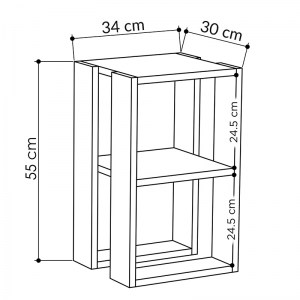 pak-119-001165-3 ΚΟΜΟΔΙΝΟ PASSION PAKOWORLD OAK 34X30X55ΕΚ
