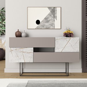 pak-119-001169-2 ΜΠΟΥΦΕΣ ROBERTA PAKOWORLD ΜΟΚΑ-ΛΕΥΚΟ ΜΑΡΜΑΡΟΥ 145X40X82ΕΚ