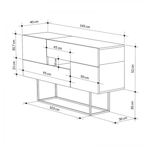 pak-119-001169-4 ΜΠΟΥΦΕΣ ROBERTA PAKOWORLD ΜΟΚΑ-ΛΕΥΚΟ ΜΑΡΜΑΡΟΥ 145X40X82ΕΚ