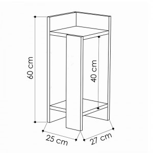 pak-119-001179-2 ΚΟΜΟΔΙΝΟ IMMERSE PAKOWORLD ΣΕΤ 2 ΤΜΧ. ΛΕΥΚΟ 27X25X60ΕΚ